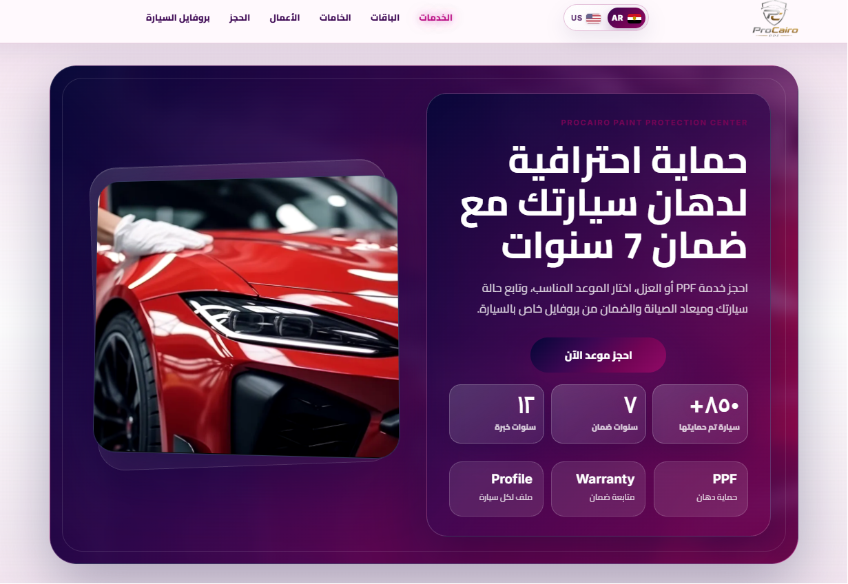 نموذج موقع ProCairo